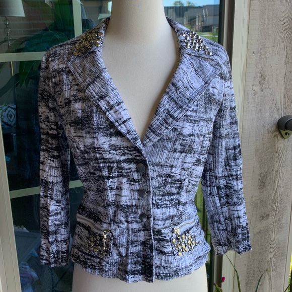 ALBERTO MAKALI EMBELLISHED BLAZER JACKET - Picture 1 of 13